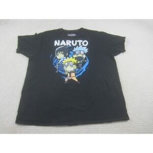 Naruto Shippuden‎ Shirt Adult 2XL Black Short Sleeve Anime Nerdy Men Graphic